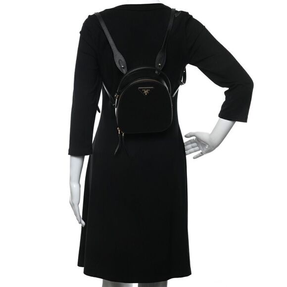 Authentic Prada Black Saffiano Lux Mini Odette Backpack - Picture 4 of 17